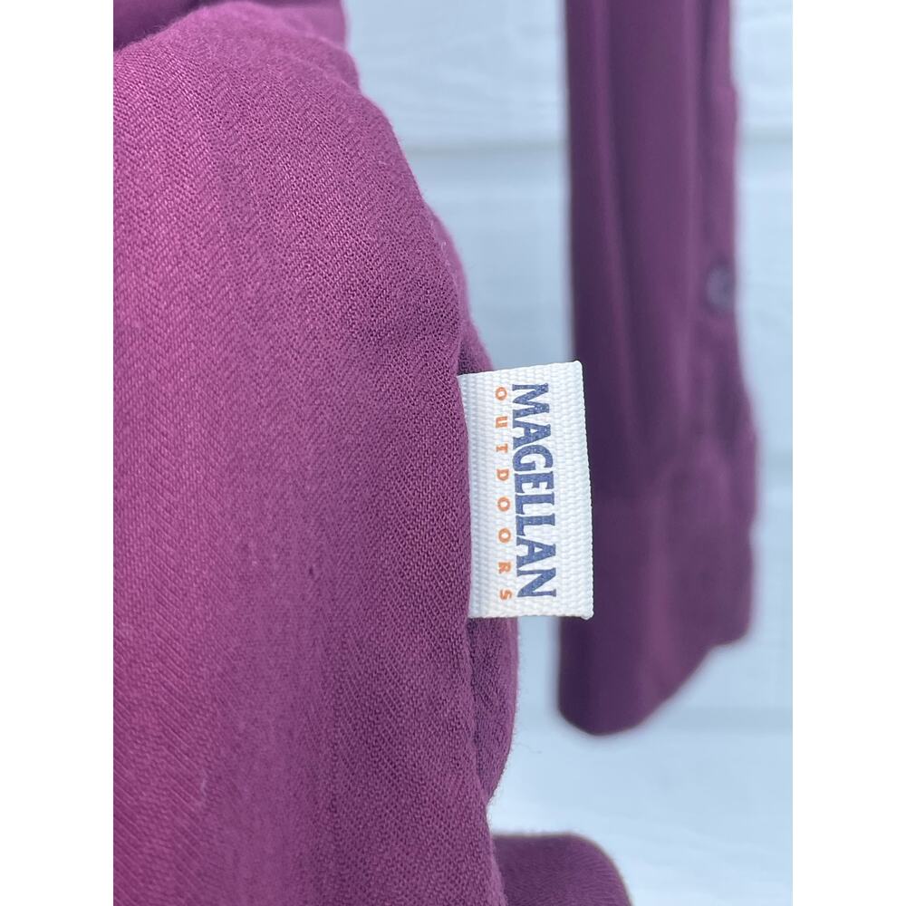 Magellan Outdoors ladies Maroon Classic Fit long sleeve button up L - Picture 4 of 7